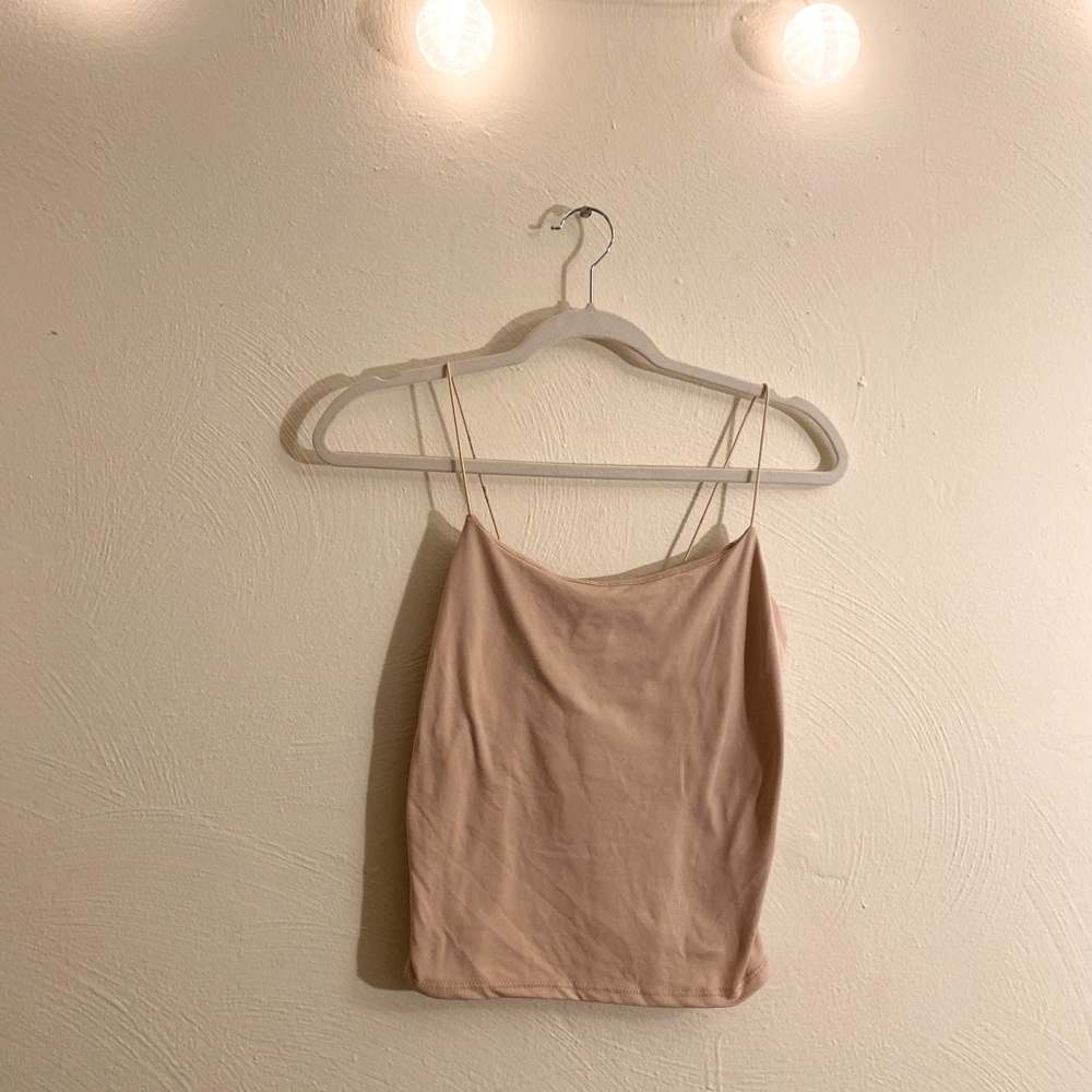 Tan spaghetti strap